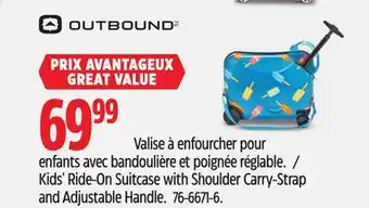 Canadian Tire Kids' Ride-On Suitcase with Shoulder Carry-Strap and Adjustable Handle offer