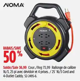 Canadian Tire 25´ 16/3 Cord and 4-Outlet Caddy offer