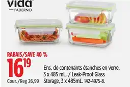 Canadian Tire Vida By PADERNO Leak-Proof Glass Storage offer