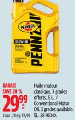 Canadian Tire Conventional Motor Oil. 3 grades available 5L offer