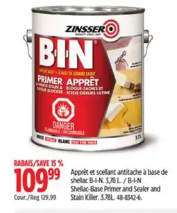 Canadian Tire Zinsser B-I-N Shellac-Base Primer and Sealer and Stain Killer offer