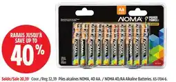 Canadian Tire NOMA 40/AA Alkaline Batteries offer