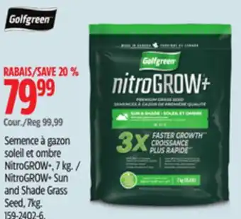 Canadian Tire Golfgreen NitroGROW+ Sun and Shade Grass Seed, 7kg offer