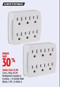 Canadian Tire 6-Outlet Wall Block offer