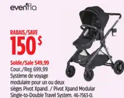 Canadian Tire Evenflo Pivot Xpand Modular Single-to-Double Travel System offer