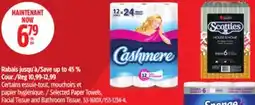 Canadian Tire Selected Paper Towels, Facial Tissue and Bathroom Tissue offer