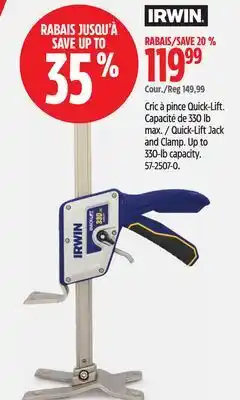 Canadian Tire Irwin Quick-Lift Jack and Clamp offer