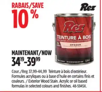 Canadian Tire REZ Exterior Wood Stain offer