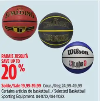 Canadian Tire Selected Basketball Sporting Equipment offer