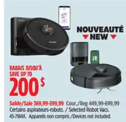 Canadian Tire Shark Selected Robot Vacs offer