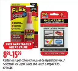 Canadian Tire Selected flex super glues and patch & repair kits offer