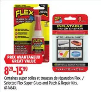 Canadian Tire Selected flex super glues and patch & repair kits offer