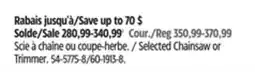 Canadian Tire Yardworks Selected Chainsaw or Trimmer offer