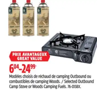 Canadian Tire Selected Outbound Camp Stove or Woods Camping Fuels offer