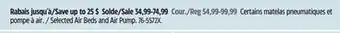 Canadian Tire Selected Air Beds and Air Pump offer