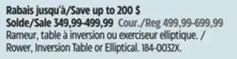 Canadian Tire Rower, Inversion Table or Elliptical offer