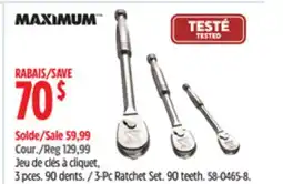 Canadian Tire Maximum 3-Pc Ratchet Set. 90 teeth offer