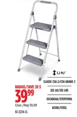 Canadian Tire Mastercraft 3,2 PI CSA GRADE 2 STEPSTOOL STEEL offer
