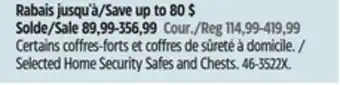 Canadian Tire Selected Home Security Safes and Chests offer
