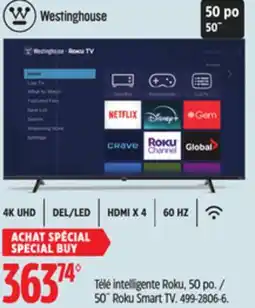 Canadian Tire Westinghouse 50˝ Roku Smart TV offer
