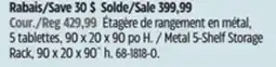 Canadian Tire Maximum Metal 5-Shelf Storage Rack, 90 x 20 x 90˝ h offer