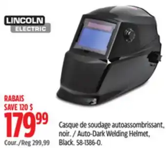 Canadian Tire Lincoln-electric Auto-Dark Welding Helmet, Black offer