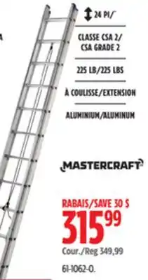 Canadian Tire Mastercraft Grade 2 Aluminum Extension Ladder offer