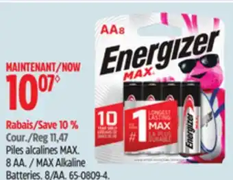 Canadian Tire Energizer MAX Alkaline Batteries offer