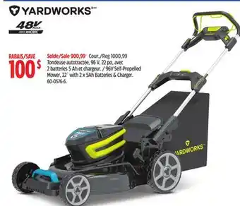 Canadian Tire Yardworks 96V Self Propelled Lawn MoweR offer