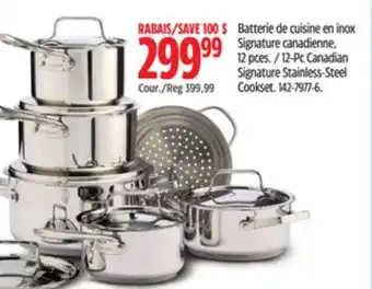 Canadian Tire 12-Pc Canadian Signature Stainless-Steel Cookset offer