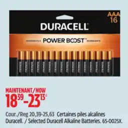 Canadian Tire Selected Duracell Alkaline Batteries offer