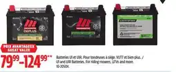 Canadian Tire MOTOMASTER U1 and U1R Batteries For riding mowers, UTVs and more offer