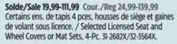 Canadian Tire Chevy Selected Licensed Seat and Wheel Covers or Mat Sets, 4-Pc offer