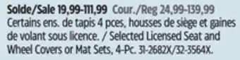 Canadian Tire Chevy Selected Licensed Seat and Wheel Covers or Mat Sets, 4-Pc offer