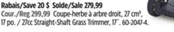 Canadian Tire Troy Bilt 27cc Straight-Shaft Grass Trimmer offer