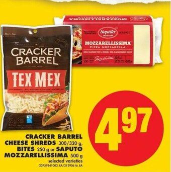 No Frills Cracker barrel cheese shreds offer