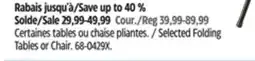 Canadian Tire For Living Selected Folding Tables or Chair offer