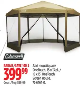 Canadian Tire Coleman 15 x 13´ OneTouch Screen House offer