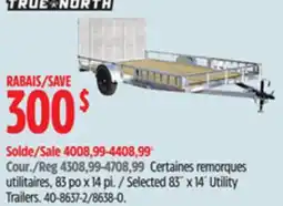 Canadian Tire True North Selected 83˝ x 14´ Utility Trailers offer