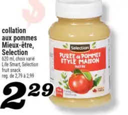 Marché Richelieu COLLATION AUX POMMES MIEUX-ÊTRE, SELECTION | LIFE SMART, SELECTION FRUIT SNACK offer