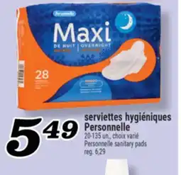 Marché Richelieu SERVIETTES HYGIÉNIQUES PERSONNELLE | PERSONNELLE SANITARY PADS offer