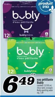 Marché Richelieu EAU PÉTILLANTE BUBLY | BUBLY SPARKLING WATER offer
