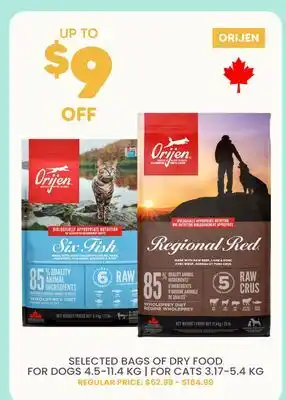 Chico ORIJEN SELECTED BAGS OF DRY FOOD offer