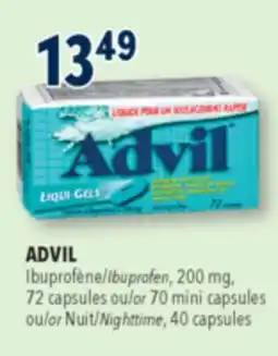 Familiprix Advil Liqui-Gels ibuprofen capsules 72un offer