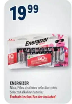 Familiprix ENERGIZER, Max, Selected alkaline batteries offer