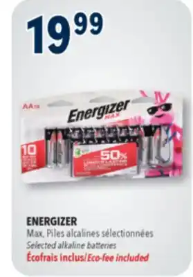 Familiprix ENERGIZER, Max, Selected alkaline batteries offer