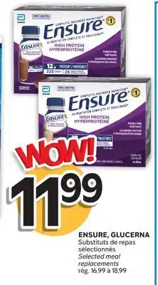 Brunet ENSURE, GLUCERNA Substituts de repas sélectionnés offer