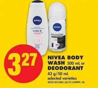 No Frills Nivea body wash offer