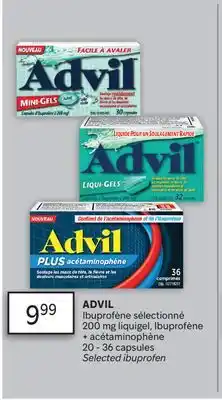 Brunet ADVIL Ibuprofène sélectionné 200 mg liquigel, Ibuprofène + acétaminophène offer