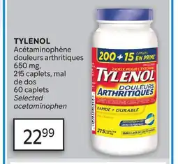 Brunet TYLENOL Acétaminophène douleurs arthritiques offer
